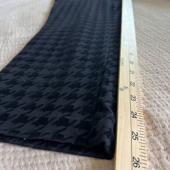Anne Klein Pant Black Women Large Velvet Houndstooth Stretch Pull On Trousers - Picture 10 of 15